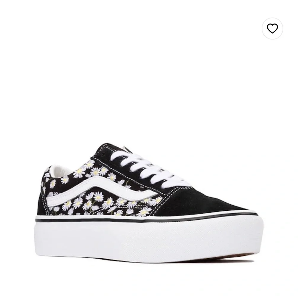 Black and‎ White Floral Sneakers
